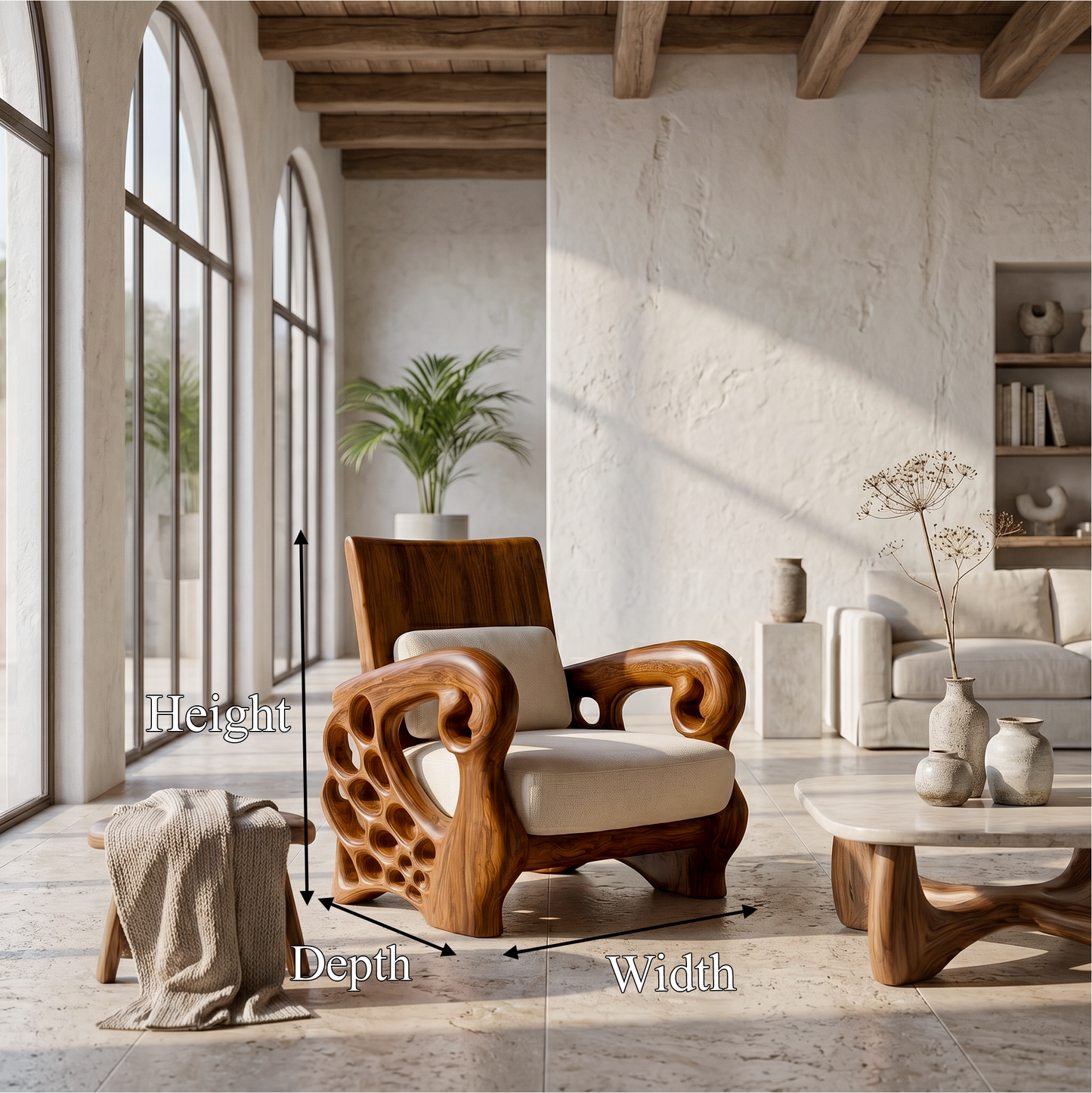 Nature Inspired Lounge Chair For Living Room And Reading Nook