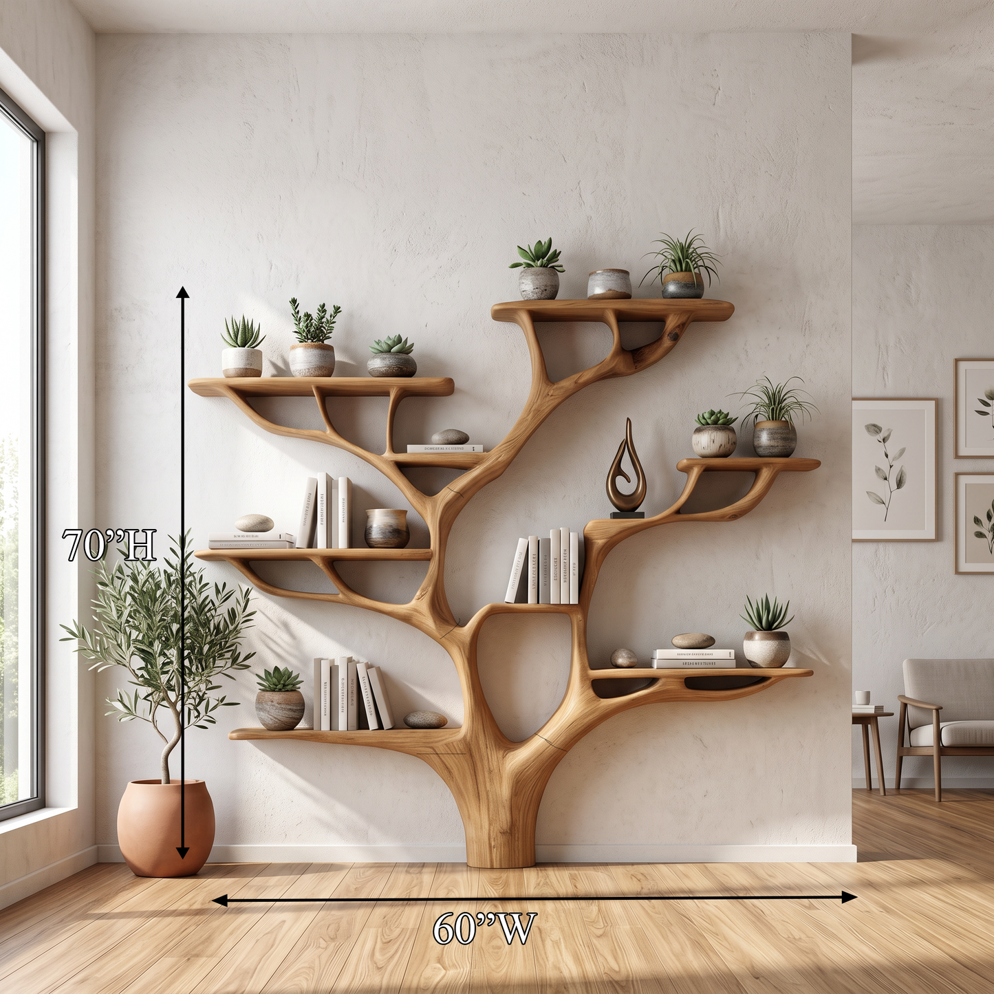 Rustic Tree Bookshelf Nursery Living