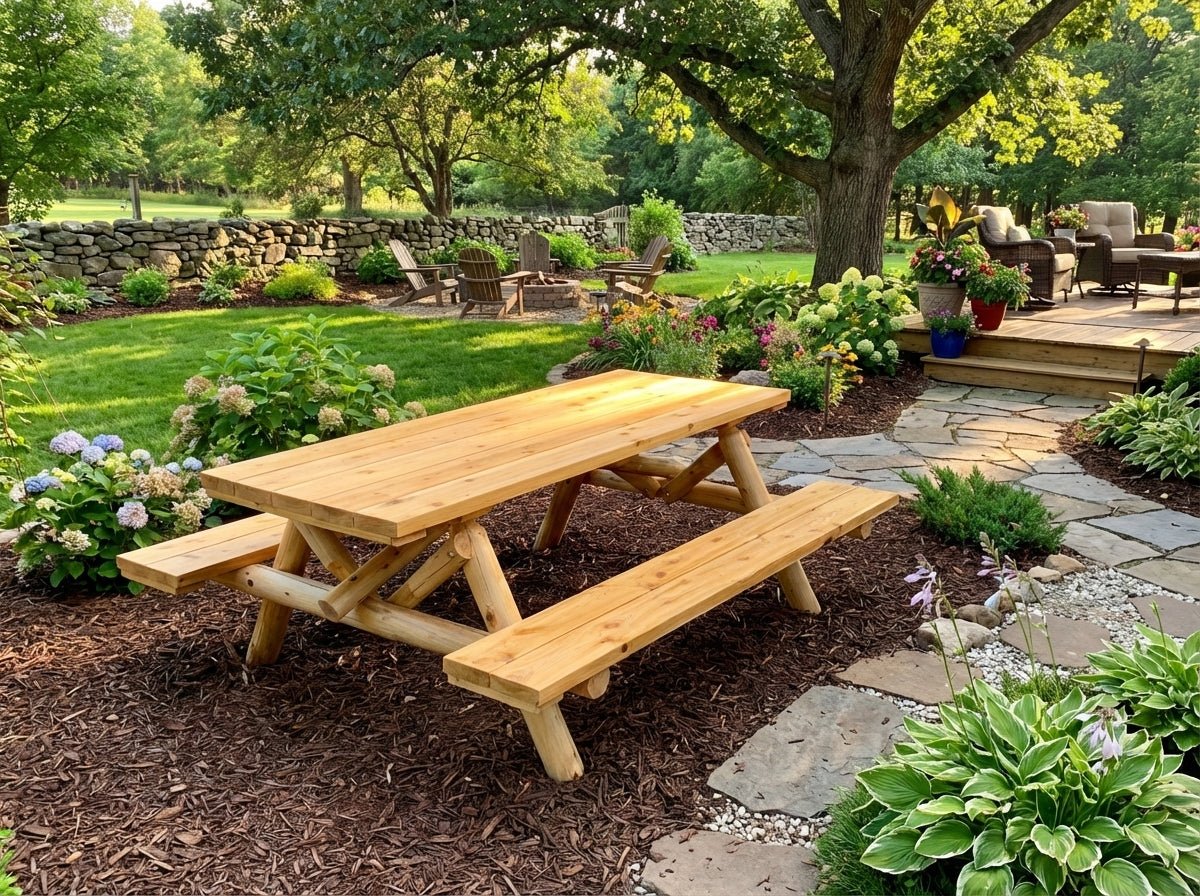 Outdoor Farmhouse Dining Table - Cedar Creek Rustic Furniture