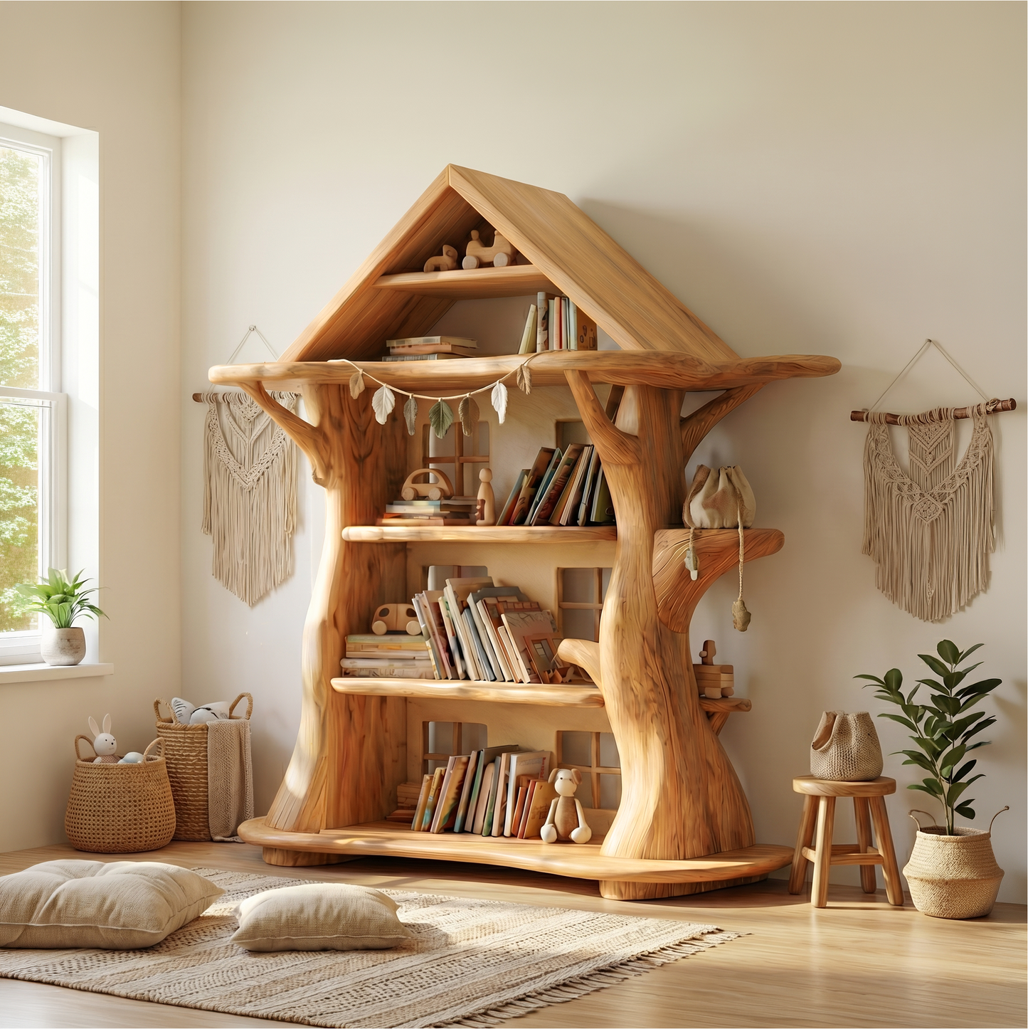 Montessori Tree House Bookshelf For Kids Room And Playroom