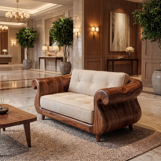 Handcrafted Armchair Nature Inspired Artistic Design For Living Room
