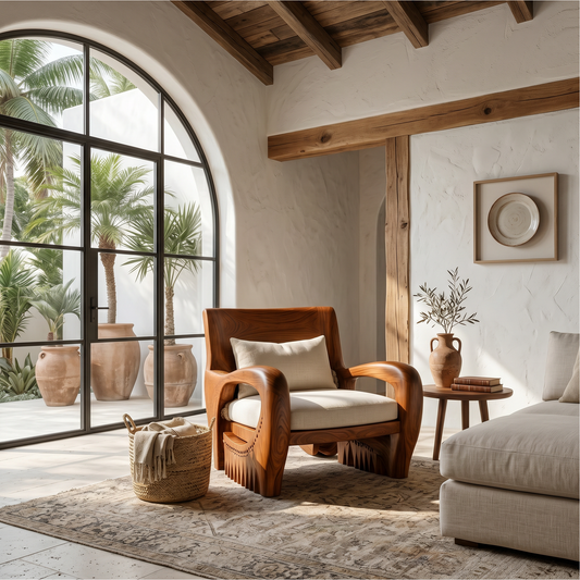 Rustic Organic Lounge Chair For Living Room
