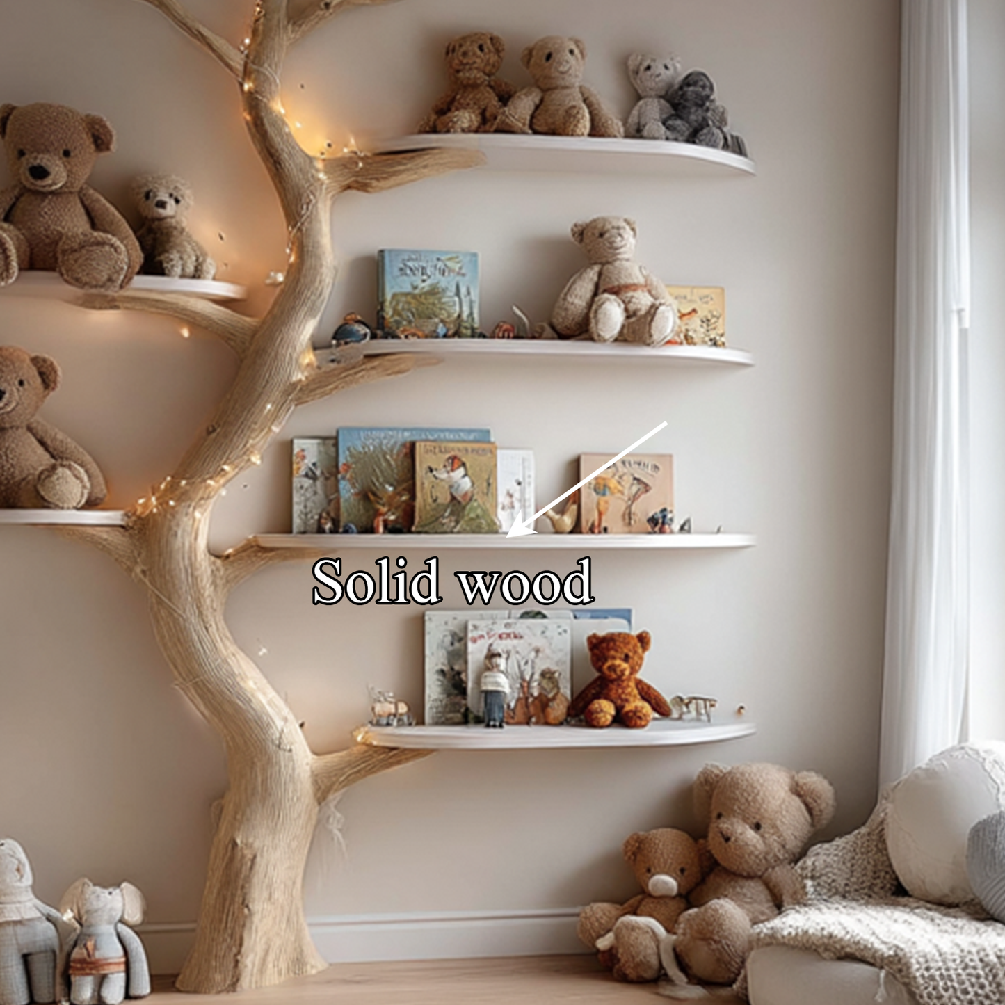 Midcentury Tree Bookcase Nursery Bedroom
