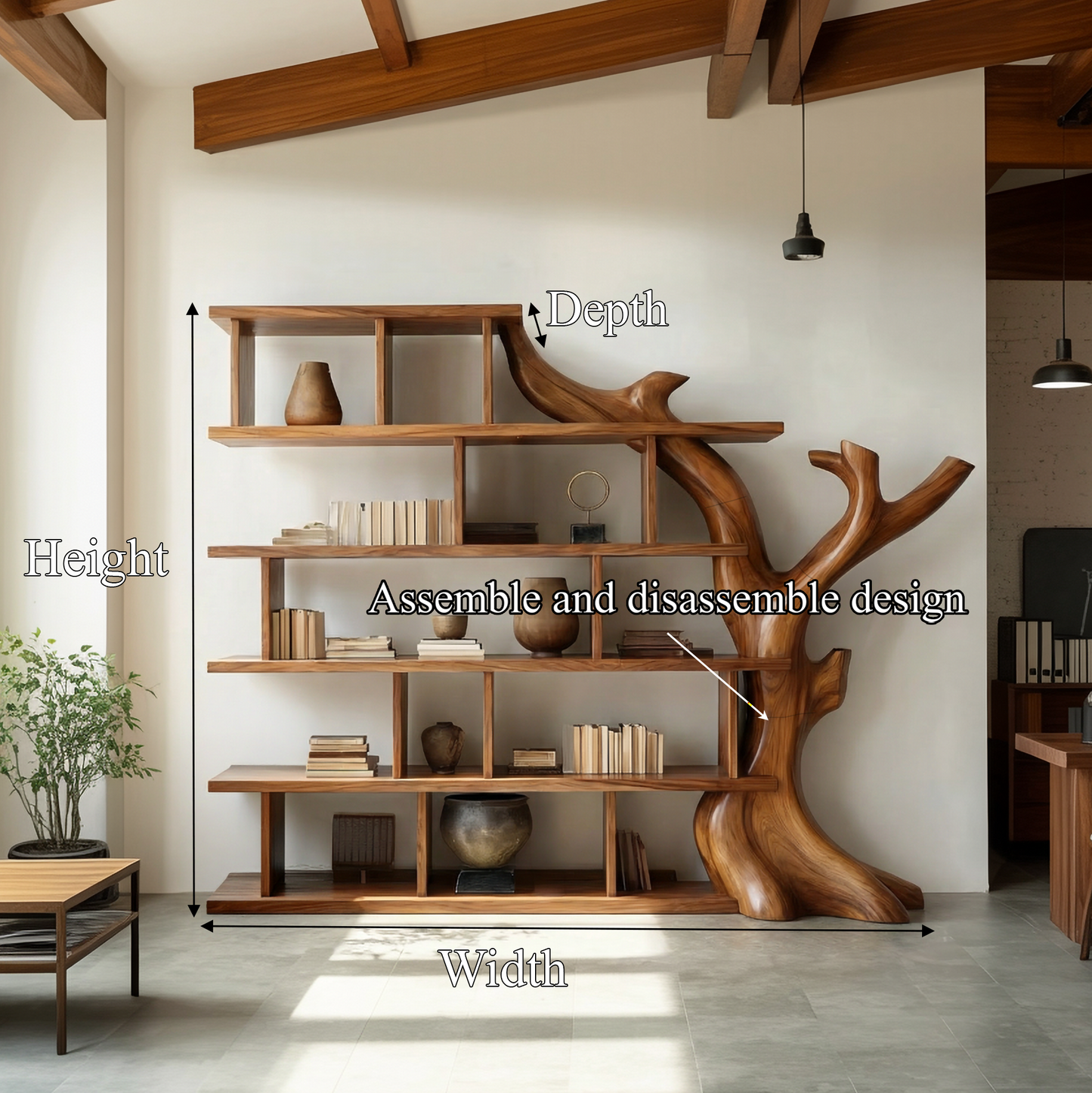 Organic Tree Bookshelf For Living Room And Home Library