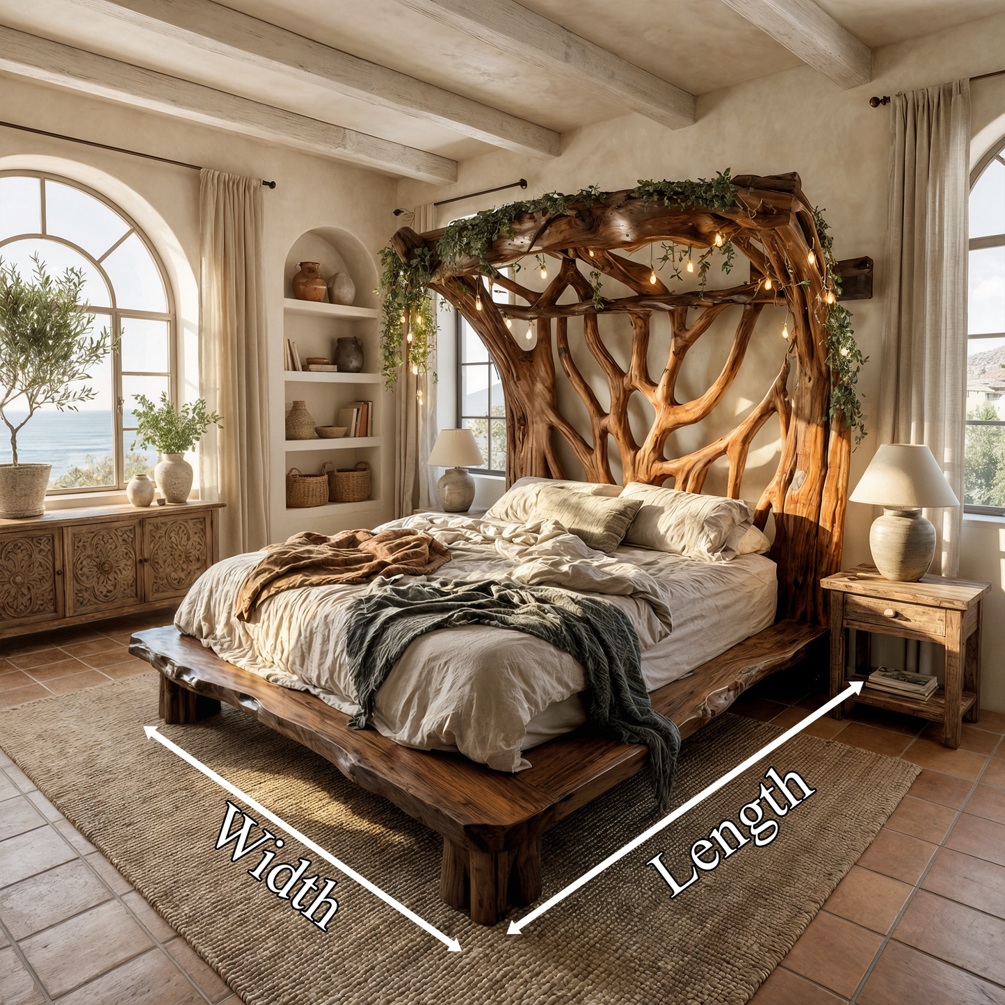 Rustic Tree Bed Modern Bedroom