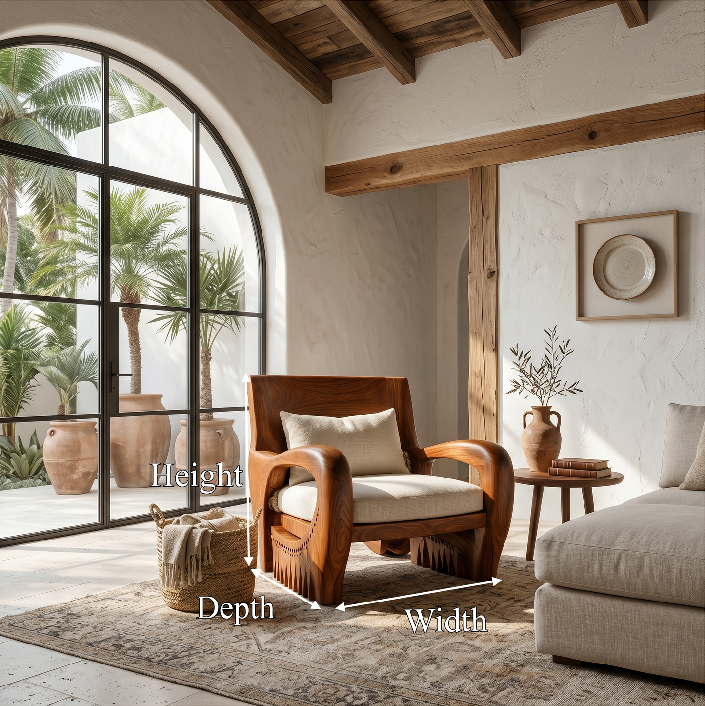Rustic Organic Lounge Chair For Living Room