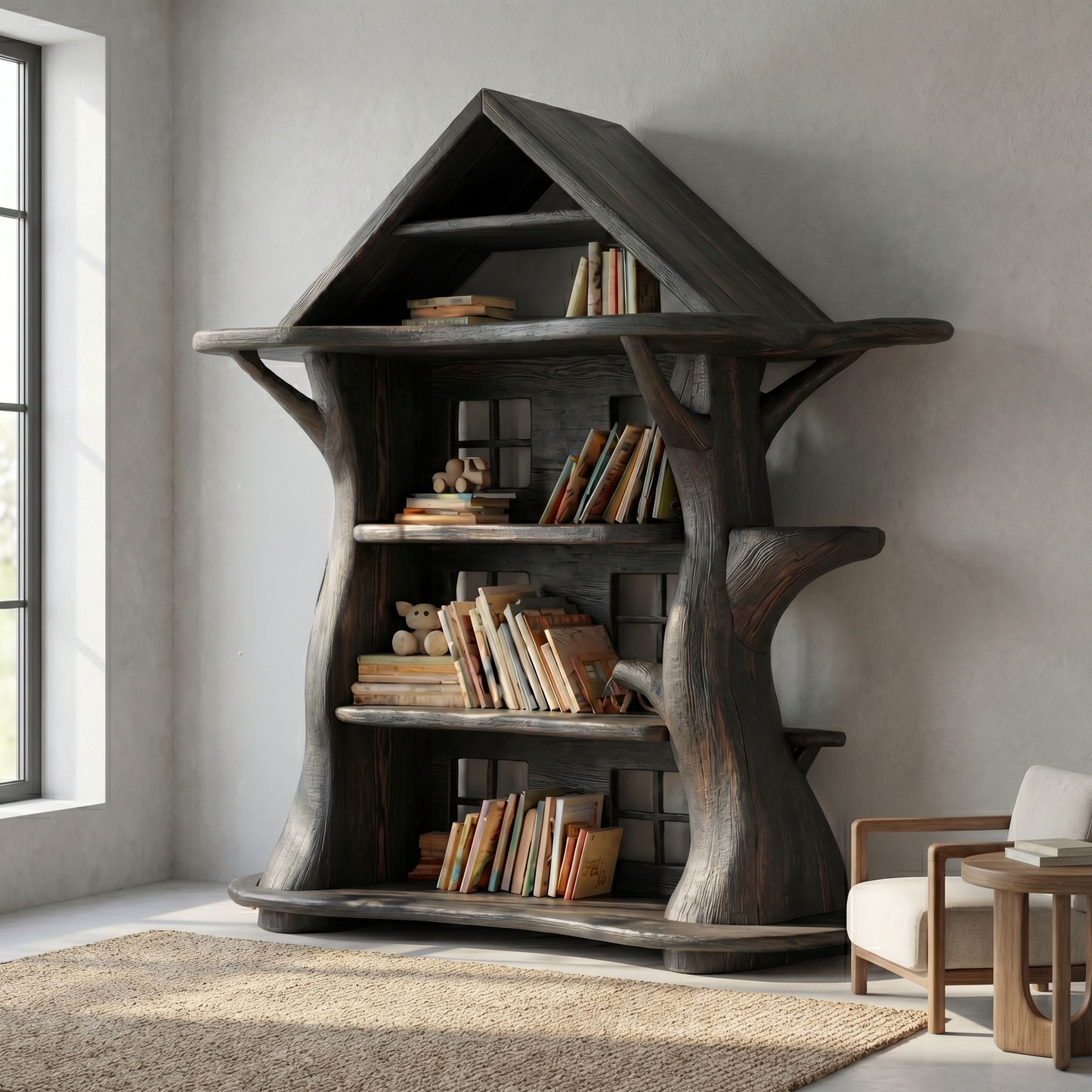 Montessori Tree House Bookshelf For Kids Room And Playroom