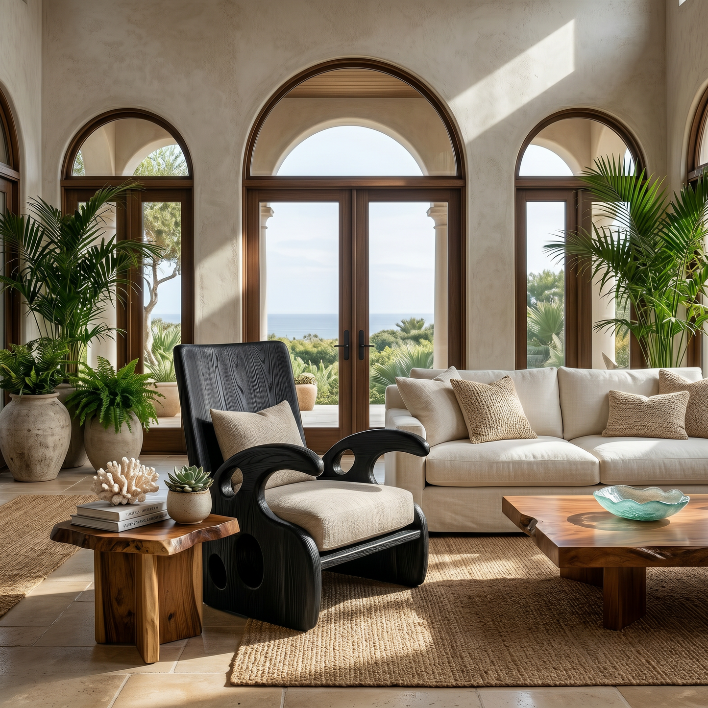 Organic Wooden Armchair For Reading Corner And Living Room