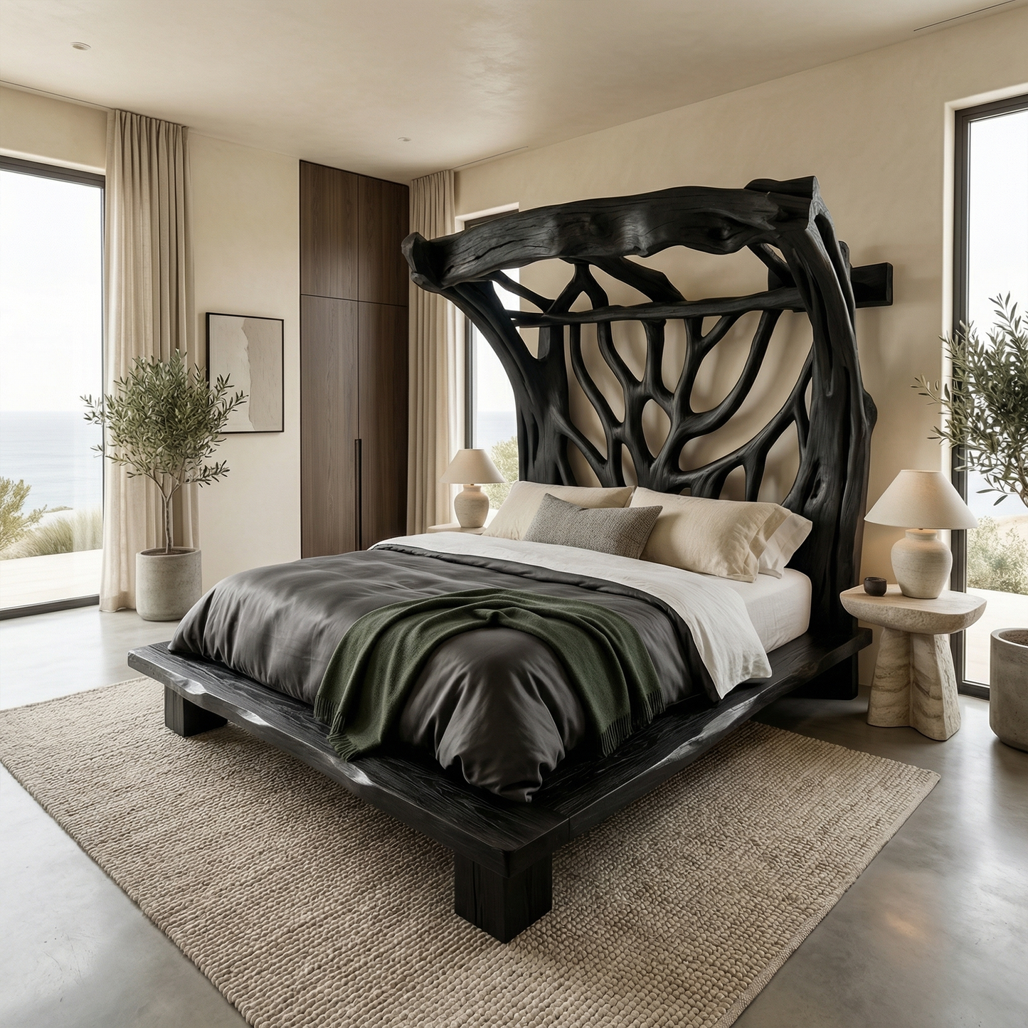 Rustic Tree Bed Modern Bedroom