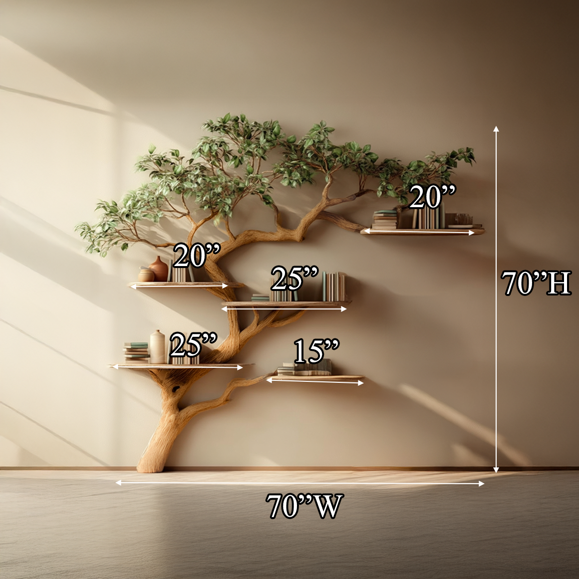 Midcentury Tree Bookshelf Living Bedroom