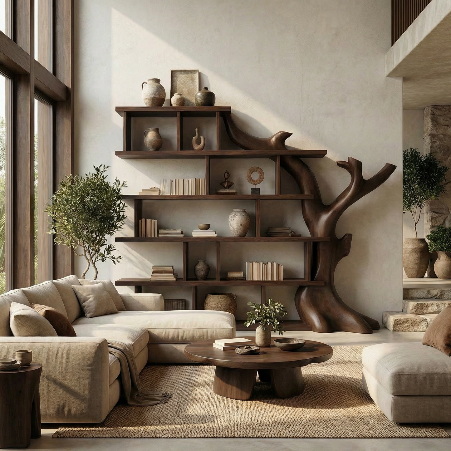 Organic Tree Bookshelf For Living Room And Home Library