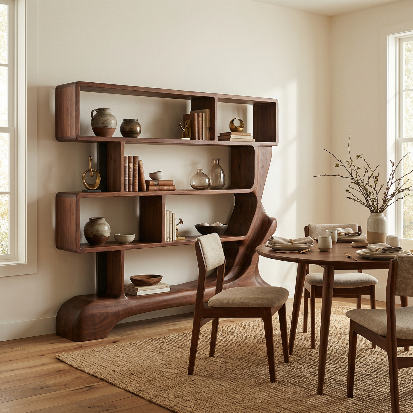 Organic Sculptural Bookshelf For Living Room And Office