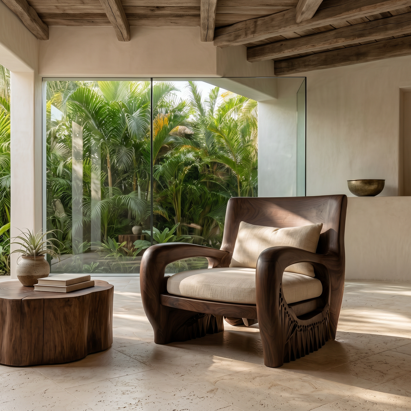 Rustic Organic Lounge Chair For Living Room