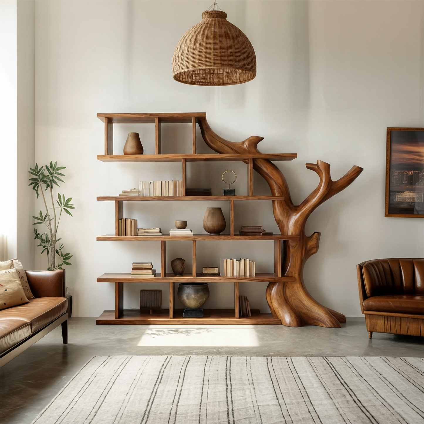 Organic Tree Bookshelf For Living Room And Home Library
