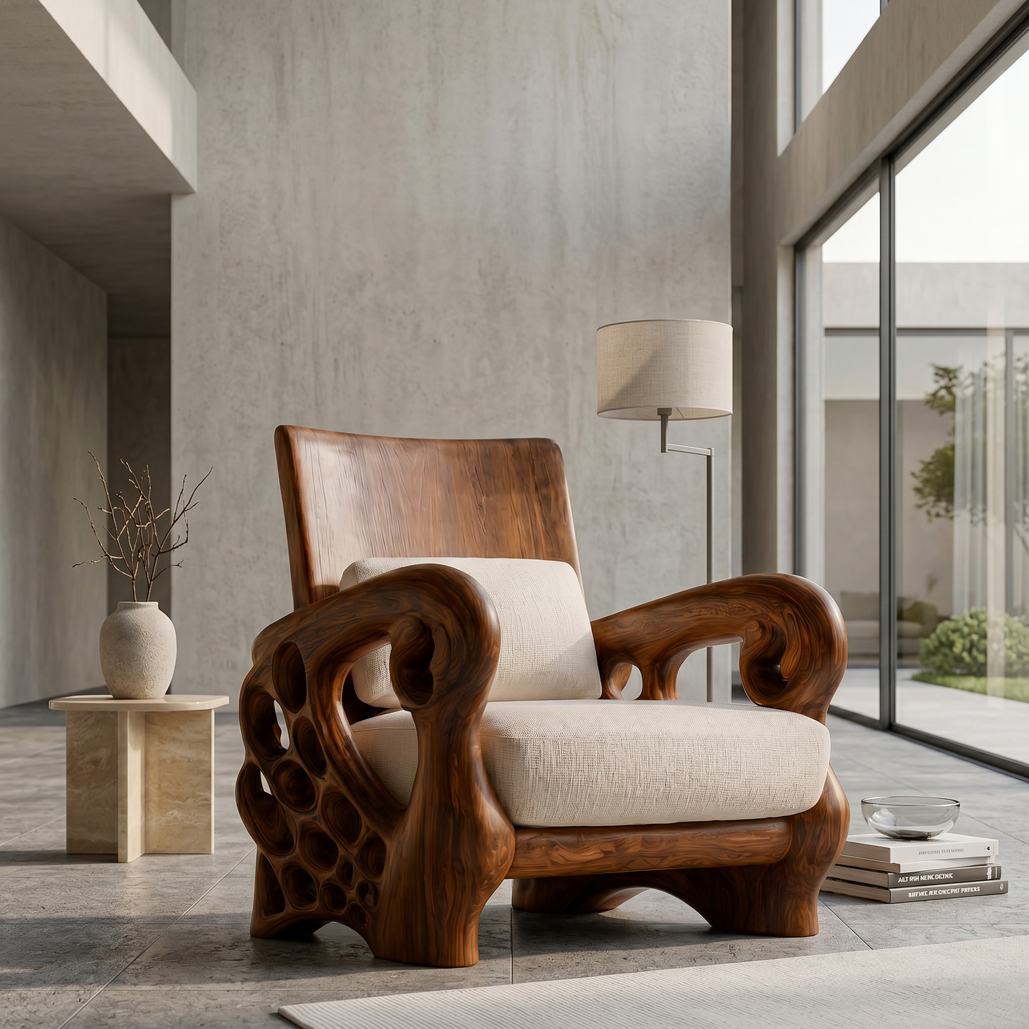 Nature Inspired Lounge Chair For Living Room And Reading Nook