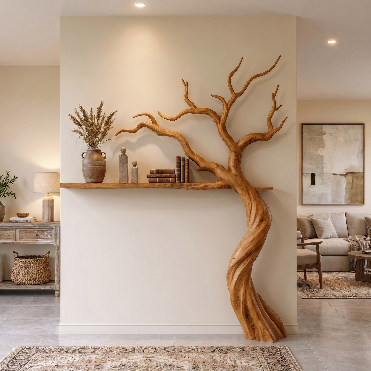 Modern Tree Bookshelf With Artistic Branch Form For Living Room