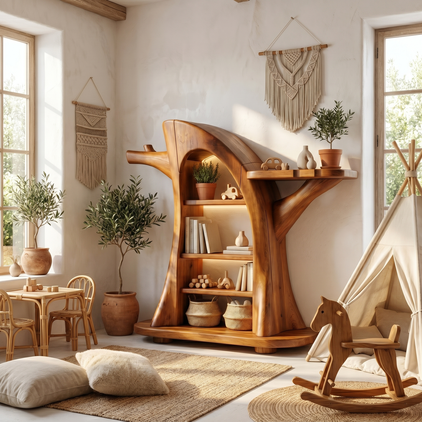 Montessori Tree Bookshelf For Kids Room And Playroom