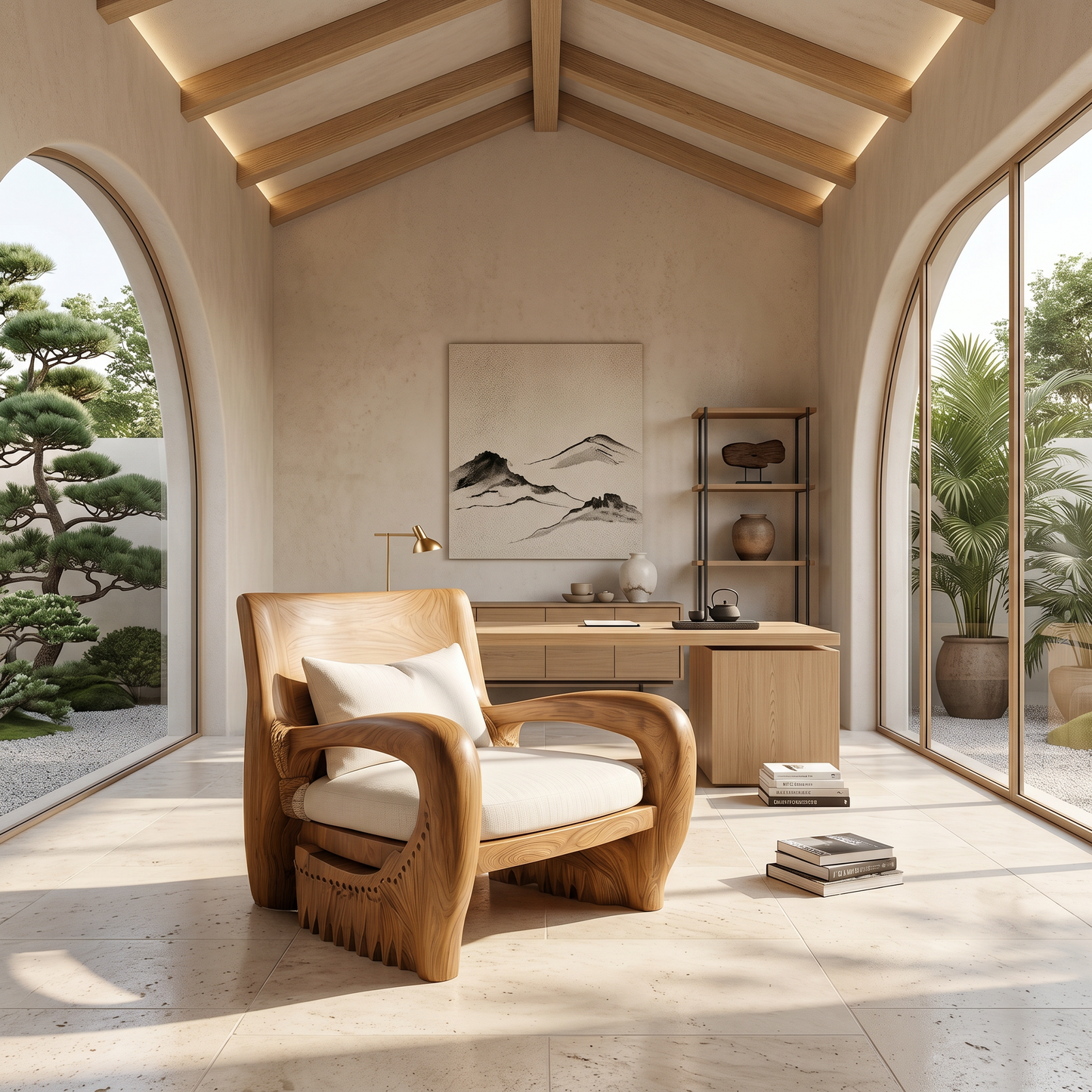 Rustic Organic Lounge Chair For Living Room