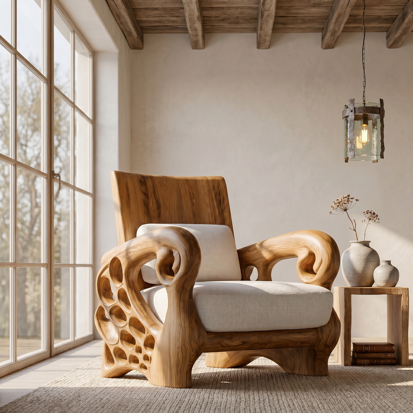 Nature Inspired Lounge Chair For Living Room And Reading Nook