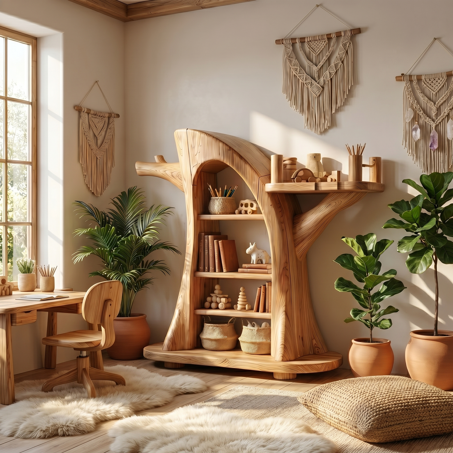 Montessori Tree Bookshelf For Kids Room And Playroom