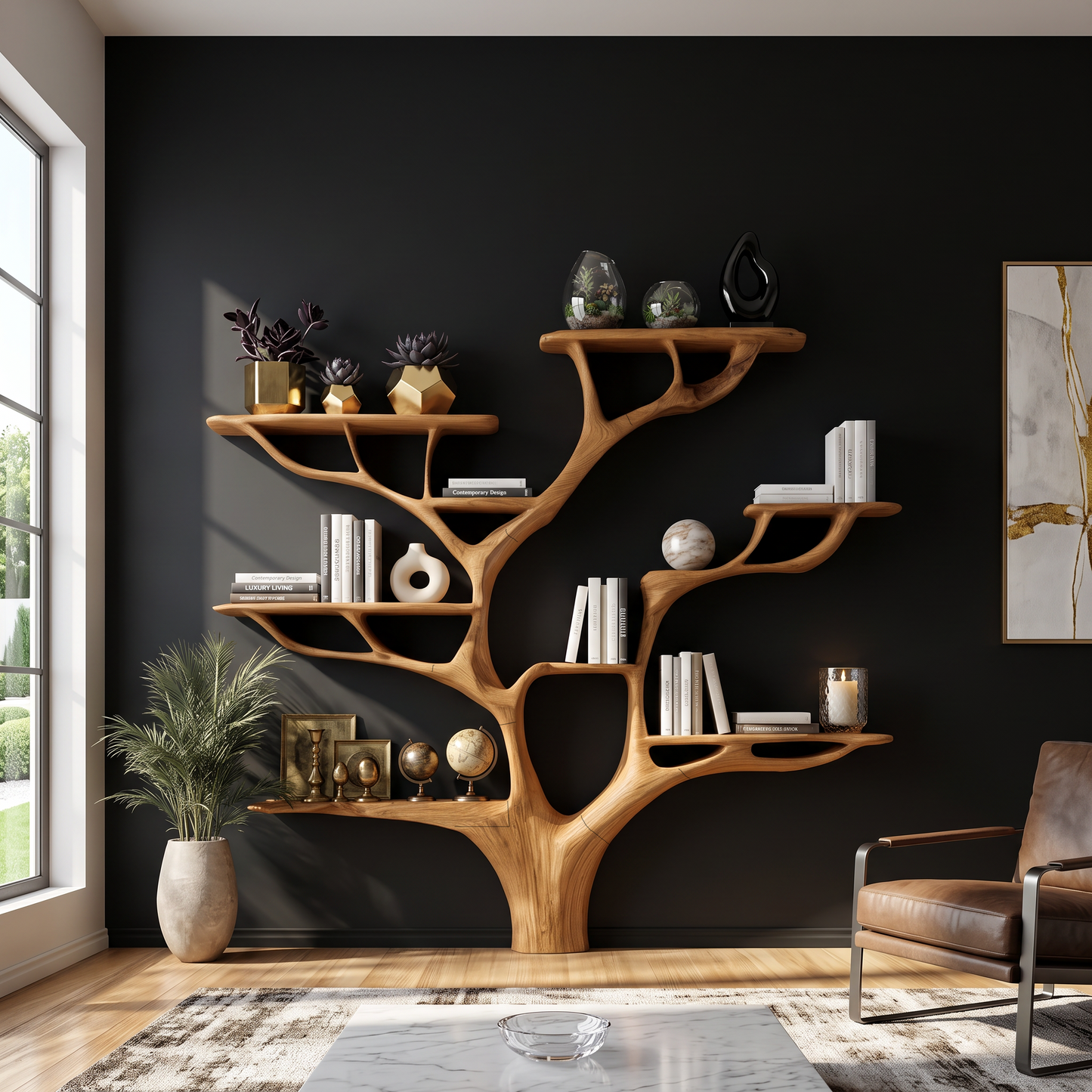 Rustic Tree Bookshelf Nursery Living
