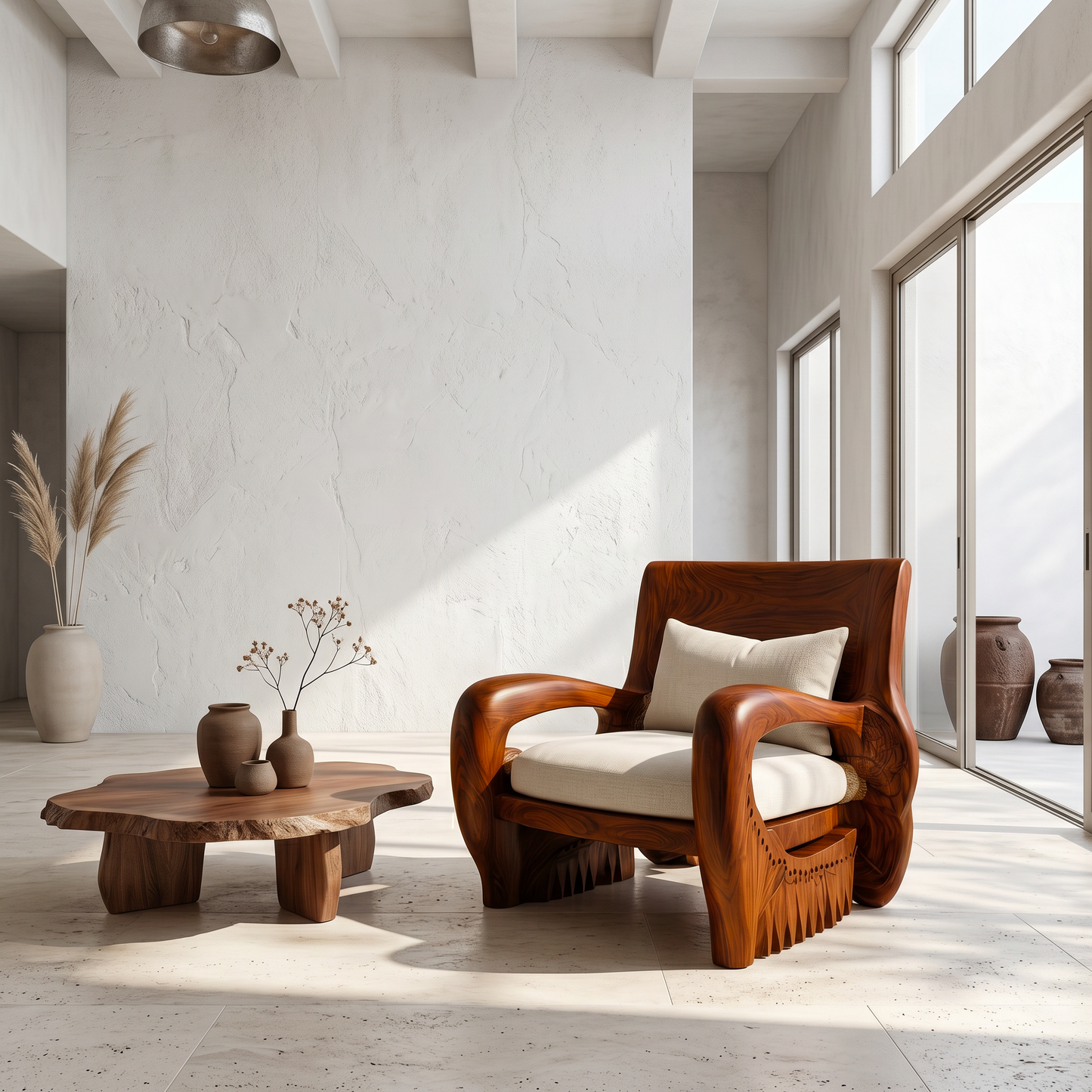 Rustic Organic Lounge Chair For Living Room