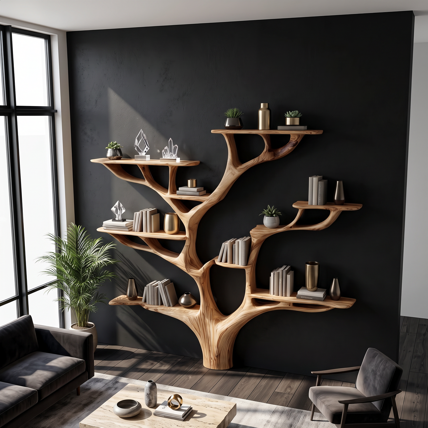 Rustic Tree Bookshelf Nursery Living