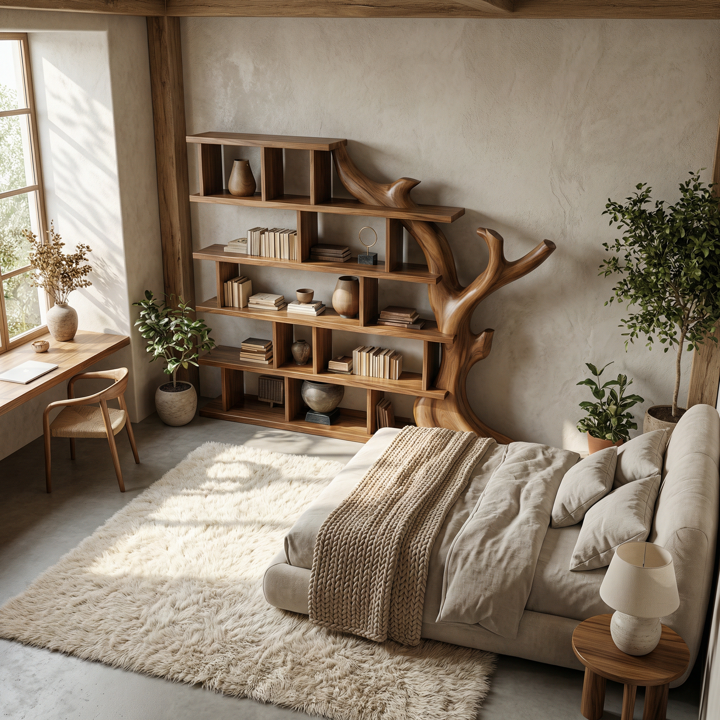 Organic Tree Bookshelf For Living Room And Home Library