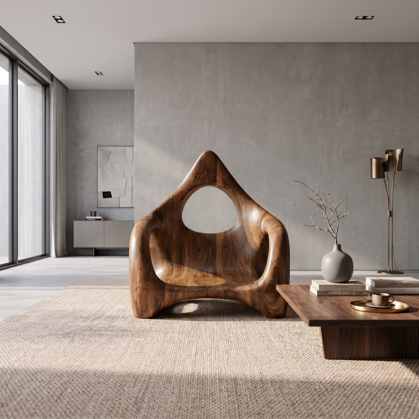 Handcrafted Leaf Back Armchair For Living Room