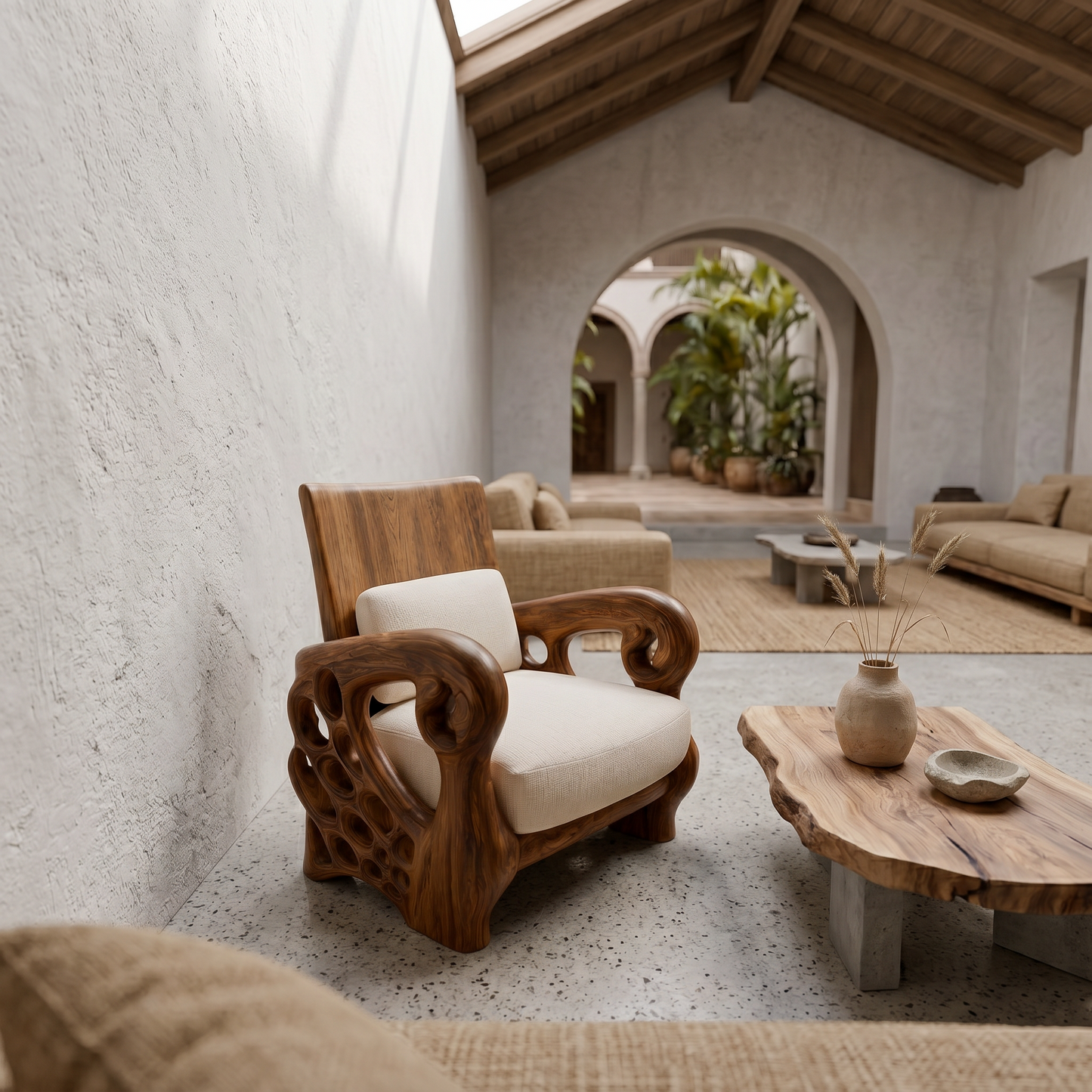 Nature Inspired Lounge Chair For Living Room And Reading Nook