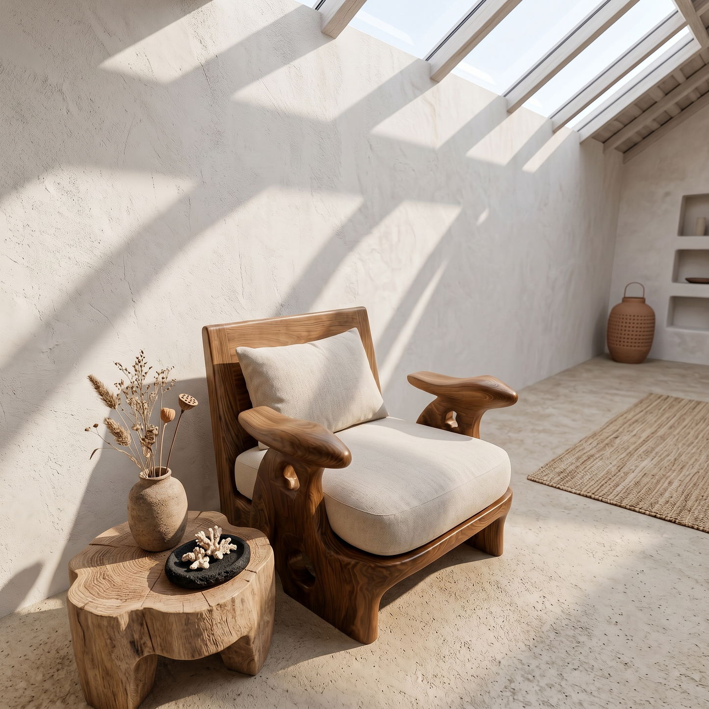 Organic Sculptural Armchair For Living Room Accent Seating And Interior Decor