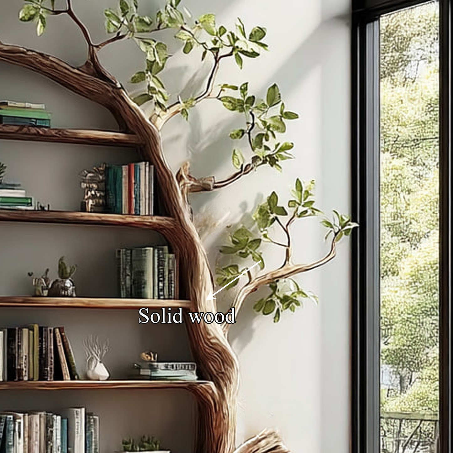 Handcrafted Tree Wall Shelf For Living Room