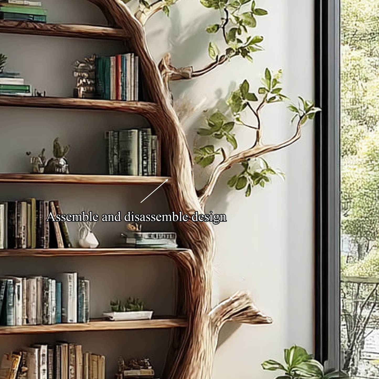 Handcrafted Tree Wall Shelf For Living Room