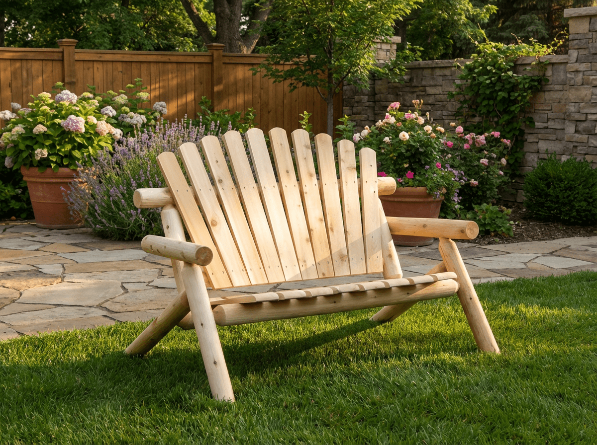 Durable Outdoor Wooden Bench - Cedar Creek Rustic Furniture