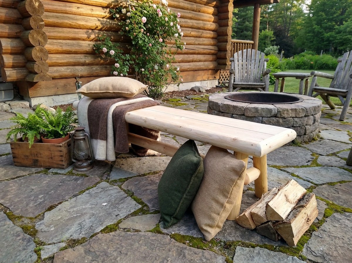 Handmade Solid Wooden Bench - Cedar Creek Rustic Furniture