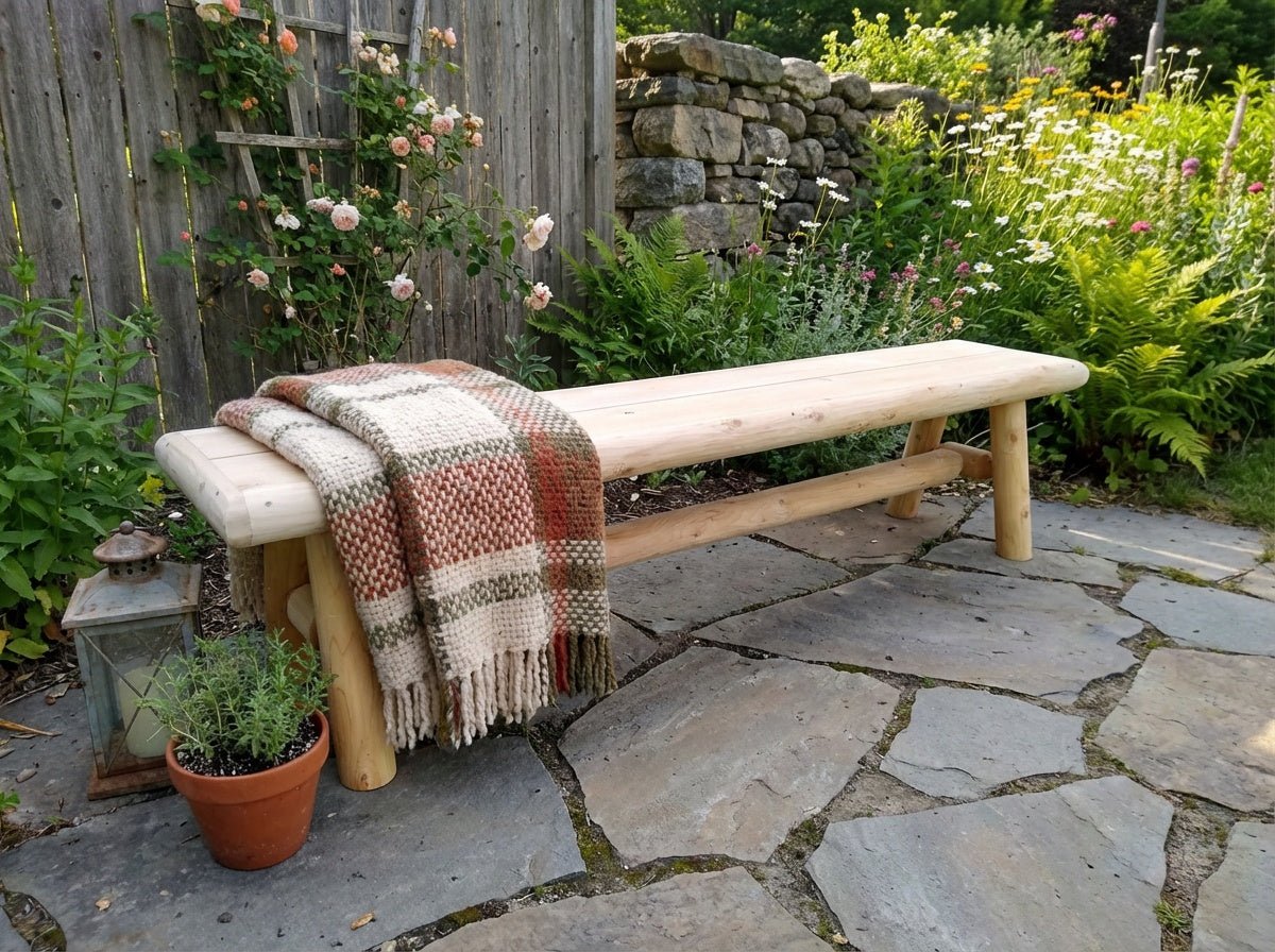 Handmade Solid Wooden Bench - Cedar Creek Rustic Furniture