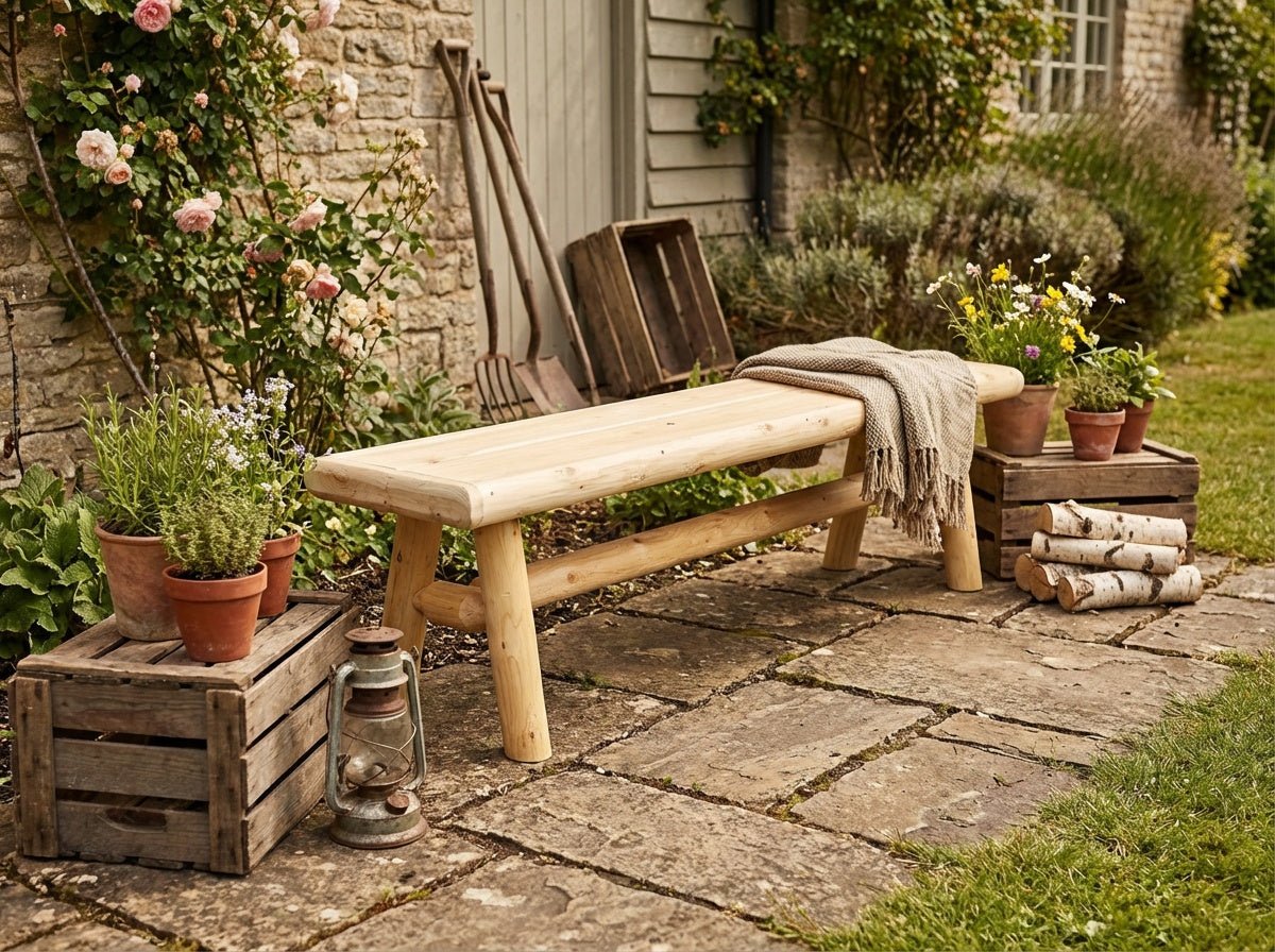 Handmade Solid Wooden Bench - Cedar Creek Rustic Furniture