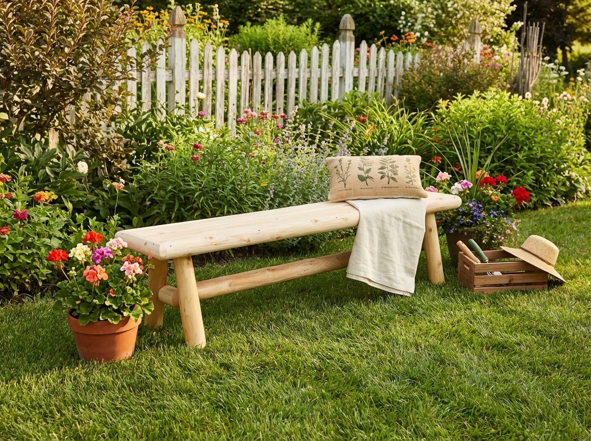 Handmade Solid Wooden Bench - Cedar Creek Rustic Furniture