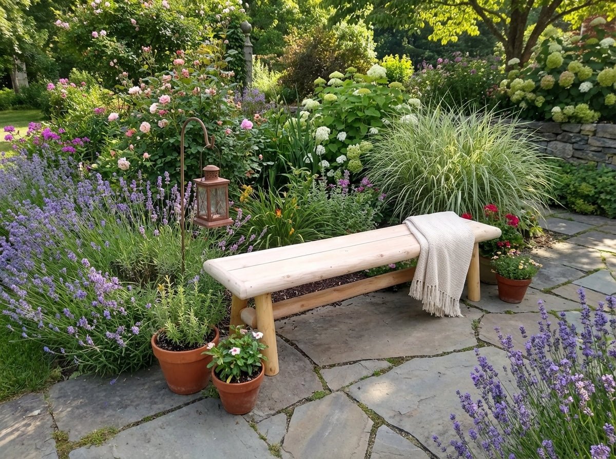 Handmade Solid Wooden Bench - Cedar Creek Rustic Furniture