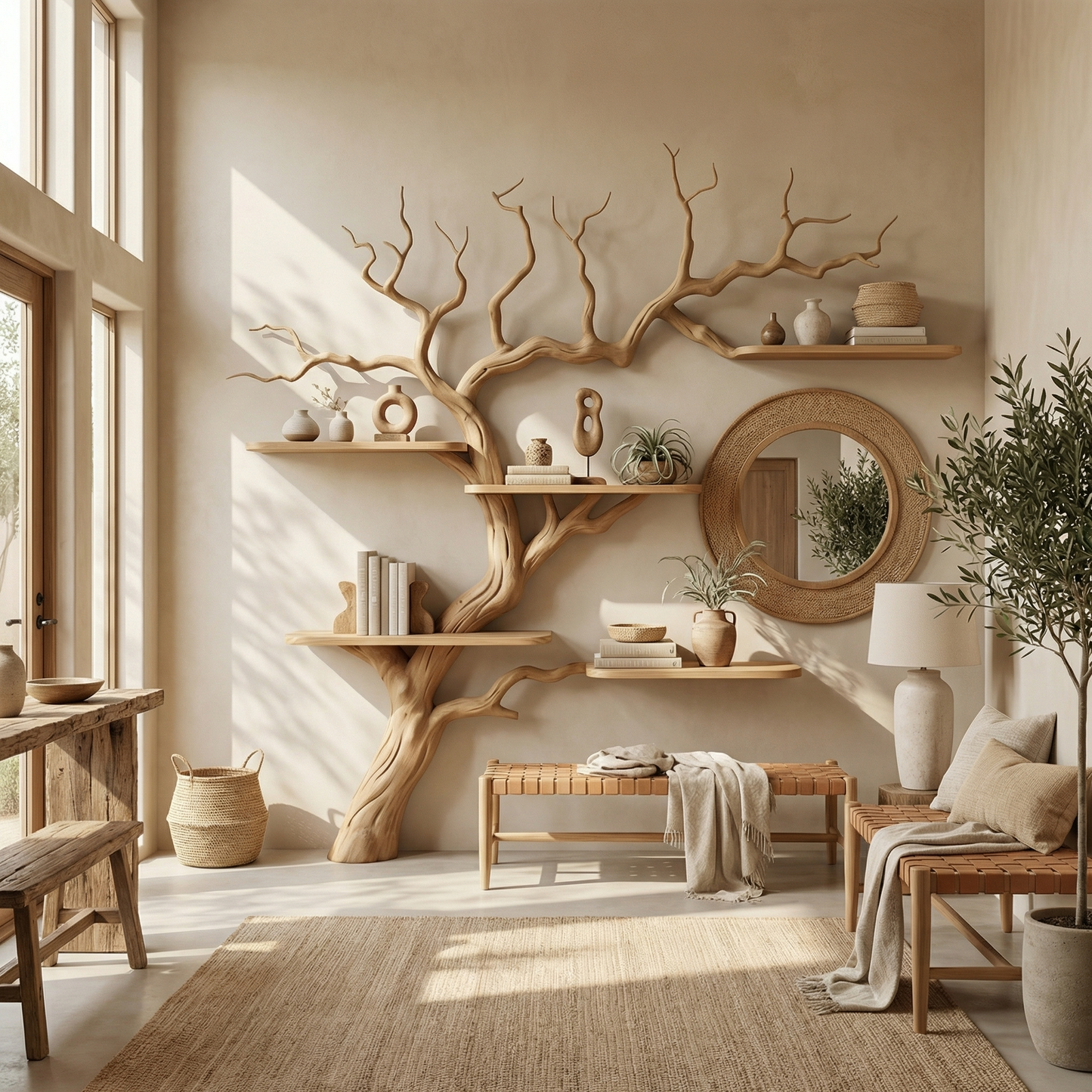 Midcentury Tree Bookshelf Living Bedroom