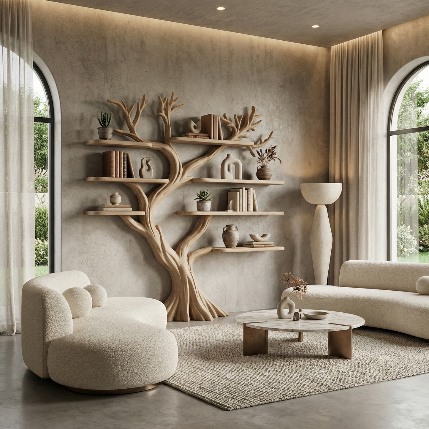 Rustic Tree Bookcase Entryway Halloween
