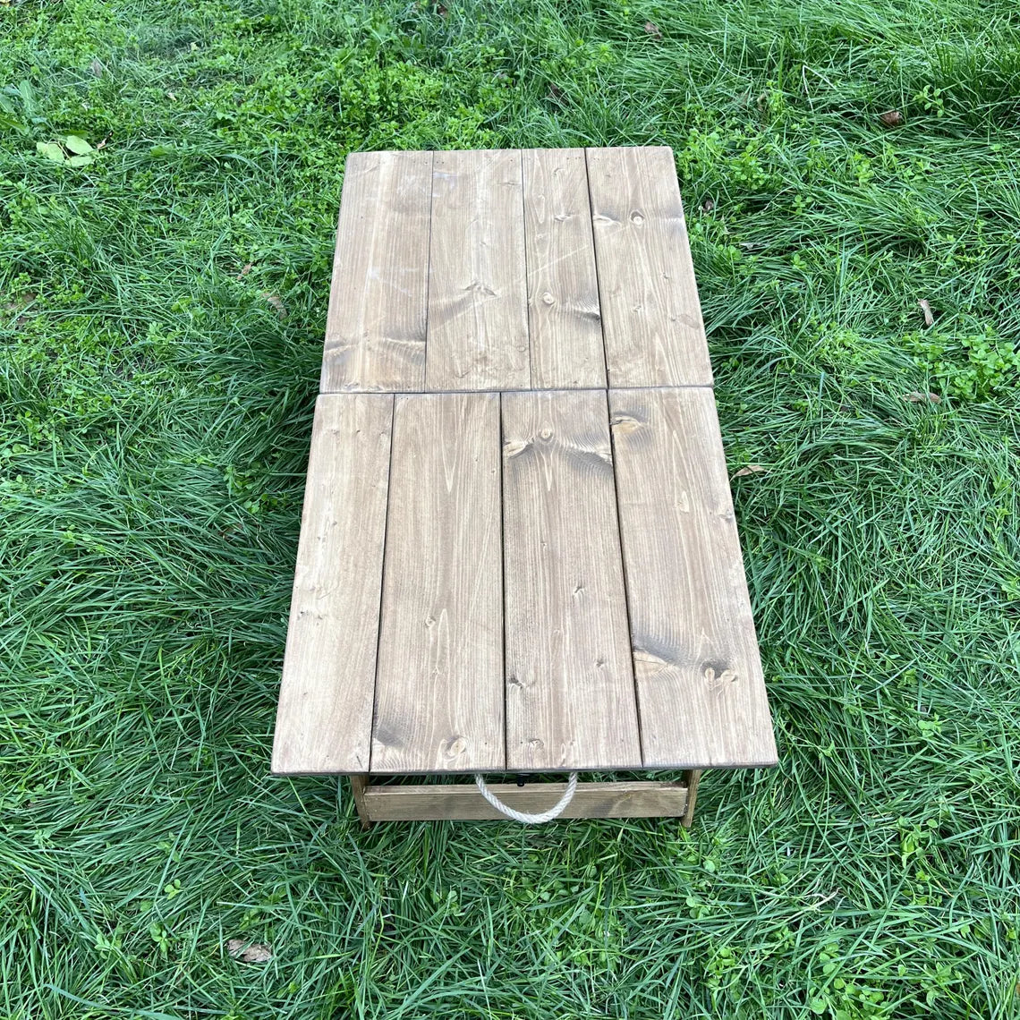 Scandinavian Foldable Low Seat Table 40"x20" , Minimalist Wood Floor Table for Small House, Rustic Farmhouse Table, Portable Dining Table