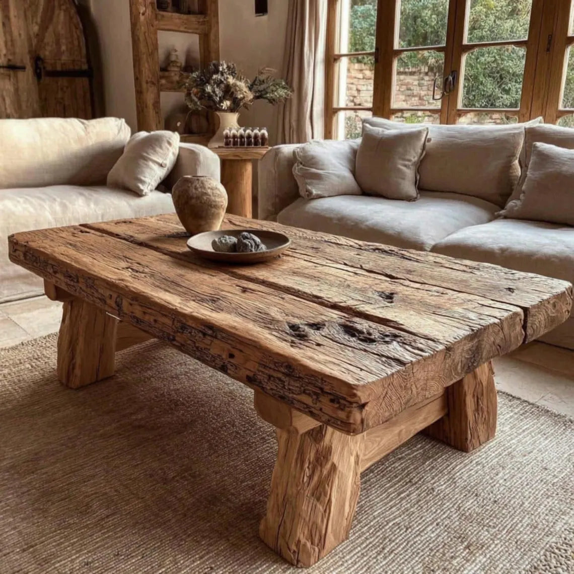 Custom Walnut Live Edge Coffee Table – Solid Wood Farmhouse Furniture