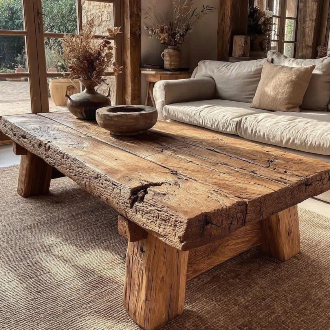 Custom Walnut Live Edge Coffee Table – Solid Wood Farmhouse Furniture