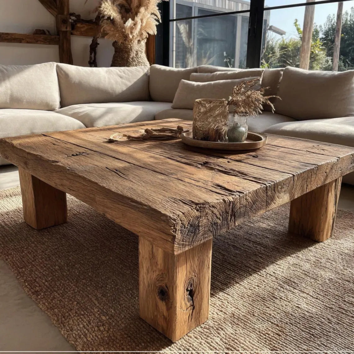 Custom Walnut Live Edge Coffee Table – Solid Wood Farmhouse Furniture