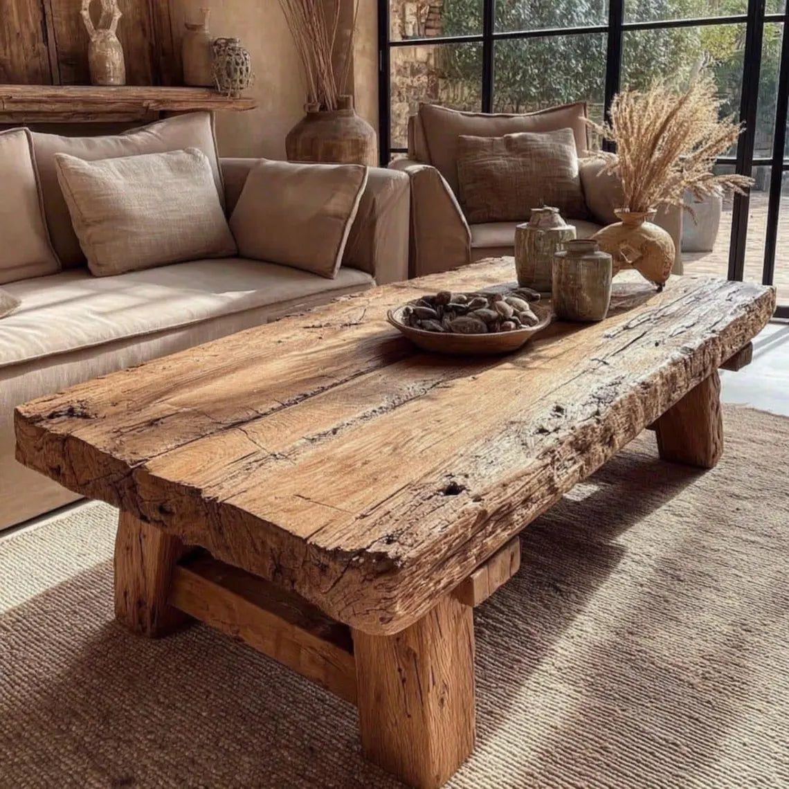 Custom Walnut Live Edge Coffee Table – Solid Wood Farmhouse Furniture