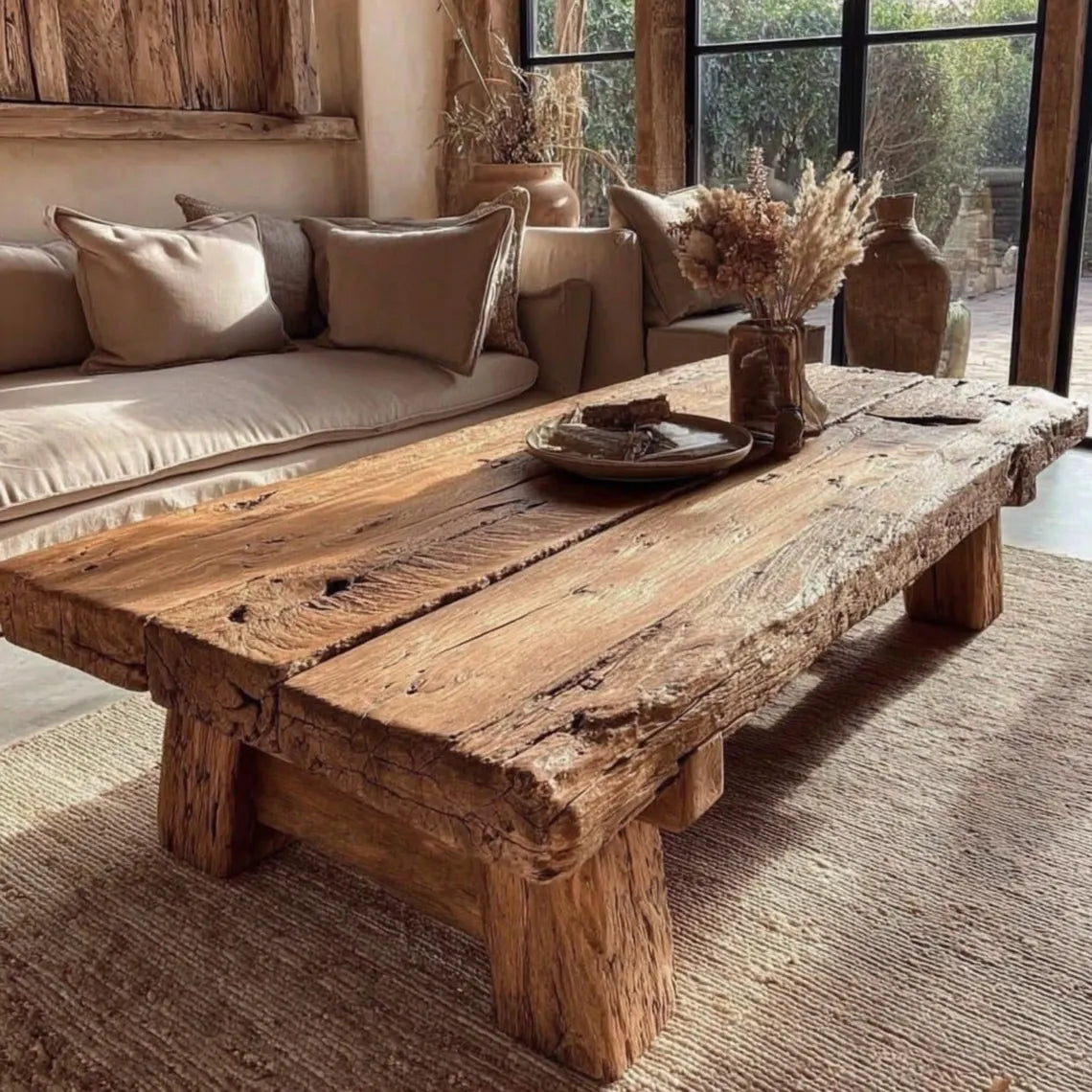 Custom Walnut Live Edge Coffee Table – Solid Wood Farmhouse Furniture