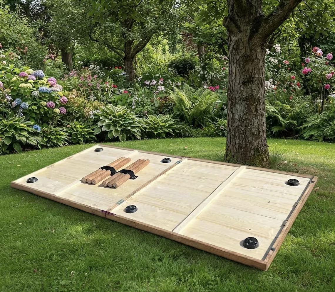 Handcrafted Foldable Wooden Beach Table, 60"x28" Picnic Camping Caravan Table