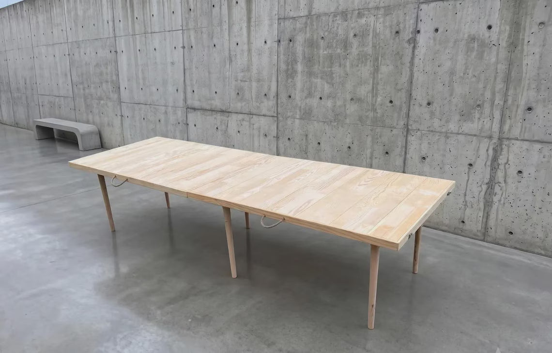 Handmade Foldable Wooden Picnic Table, Boho Outdoor Floor Dining, Portable Camping Garden Furniture