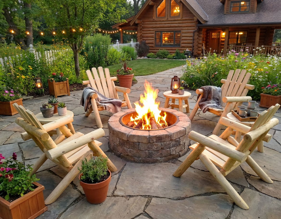 Log Wooden Deck Chair - Cedar Creek Rustic Furniture
